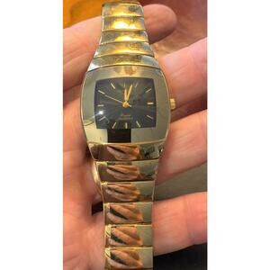 Men's 33mm Gold Tone Qmax Crystal Watch, H8793